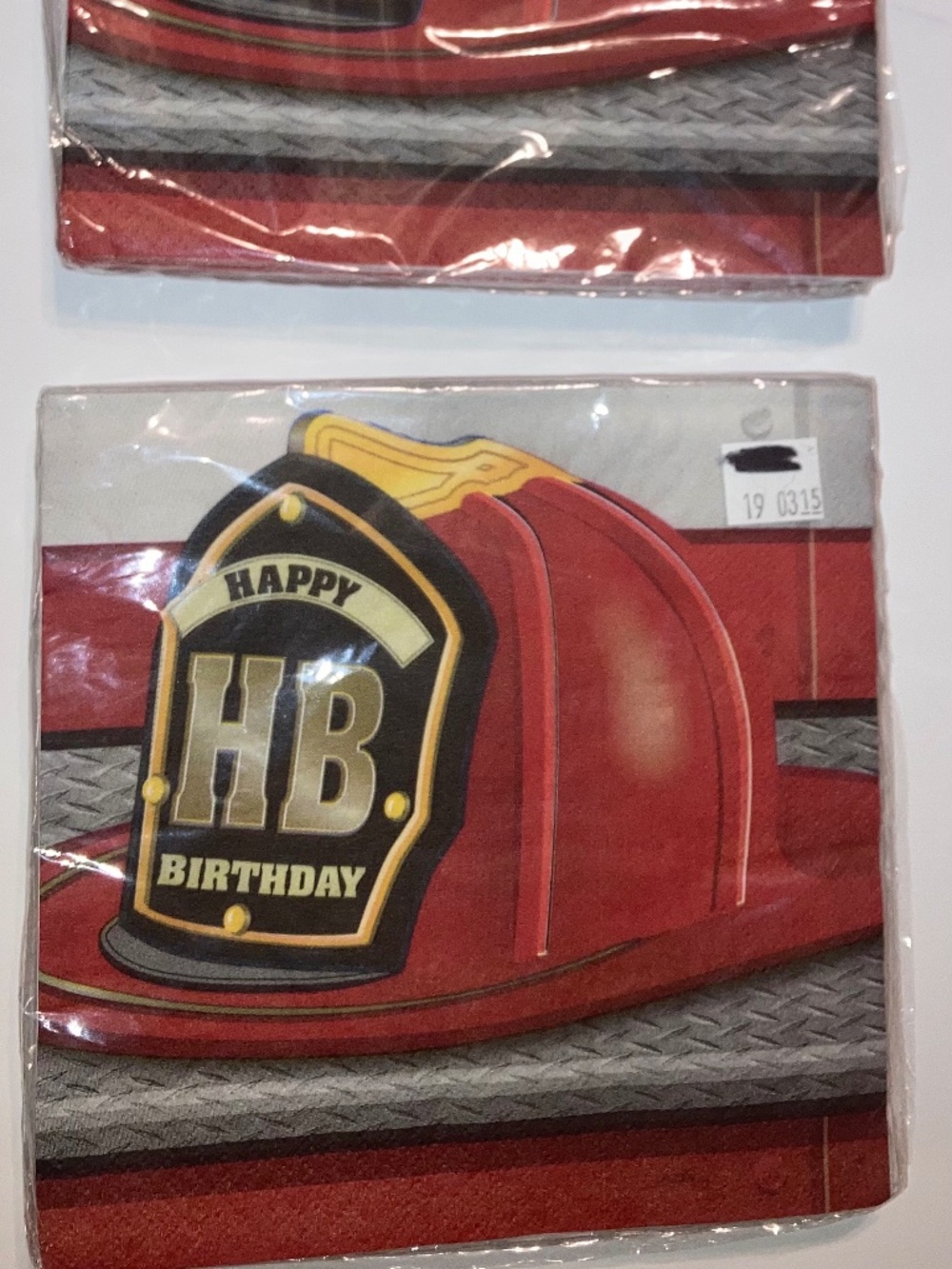 NWT Firefighter Birthday Napkins Lot - 2 Packs (32 Total) - Fire Chief Hat Theme